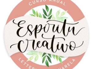 Logo del curso presencial Espíritu Creativo en Madrid: lettering, acuarela y dibujo.